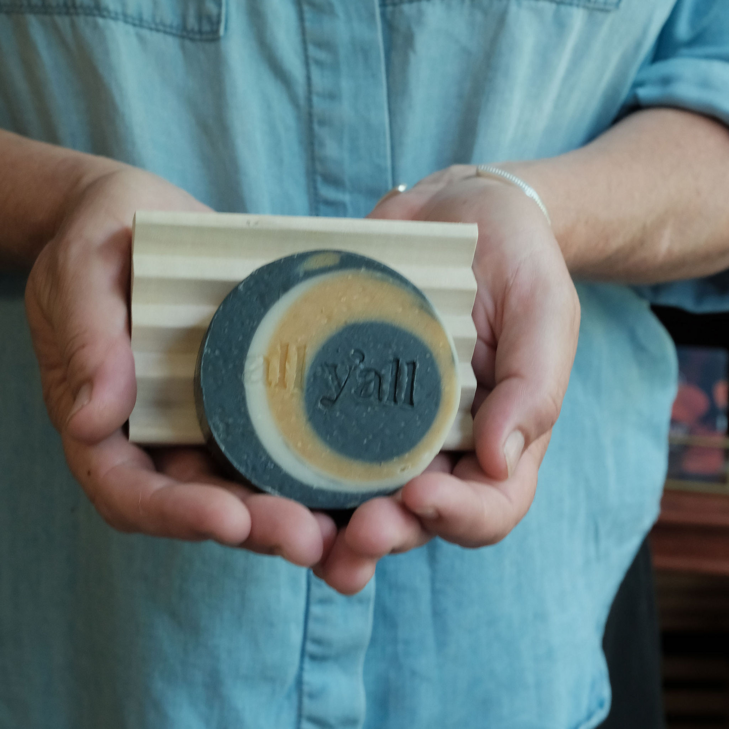 Cedar Patchouli Soap | Woodsy Bar with Charcoal and Turmeric