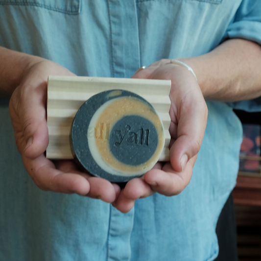 Cedar Patchouli Soap | Woodsy Bar with Charcoal and Turmeric